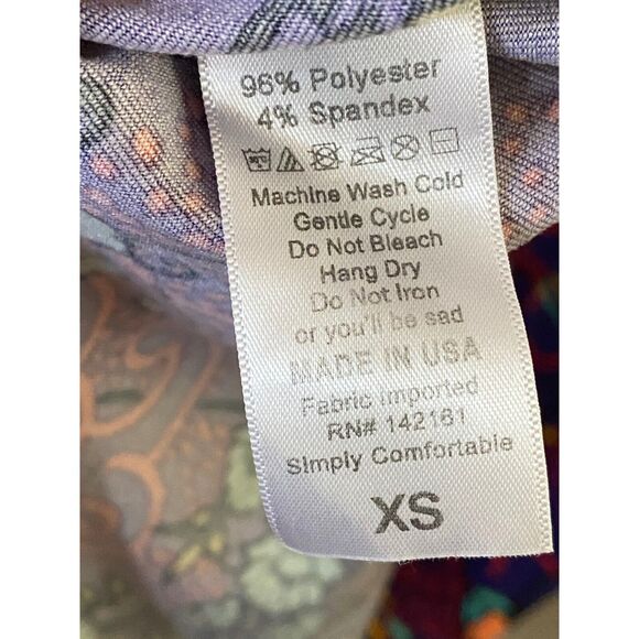 LulaRoe XS Maxi Dress Short Sleeve Scoop Neckline Stretch Polyester Spandex - Picture 5 of 7